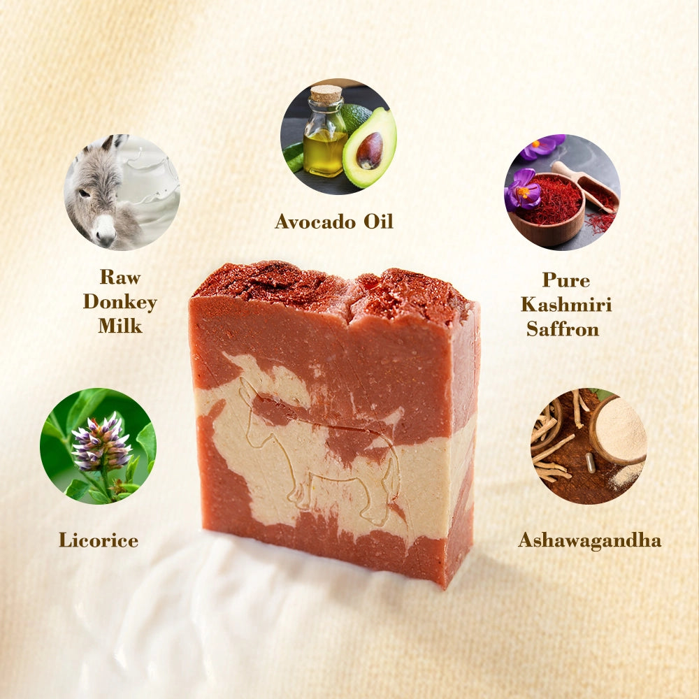 Saffronica | Donkey Milk Anti-Aging Organic Soap for Face & Body | 100g