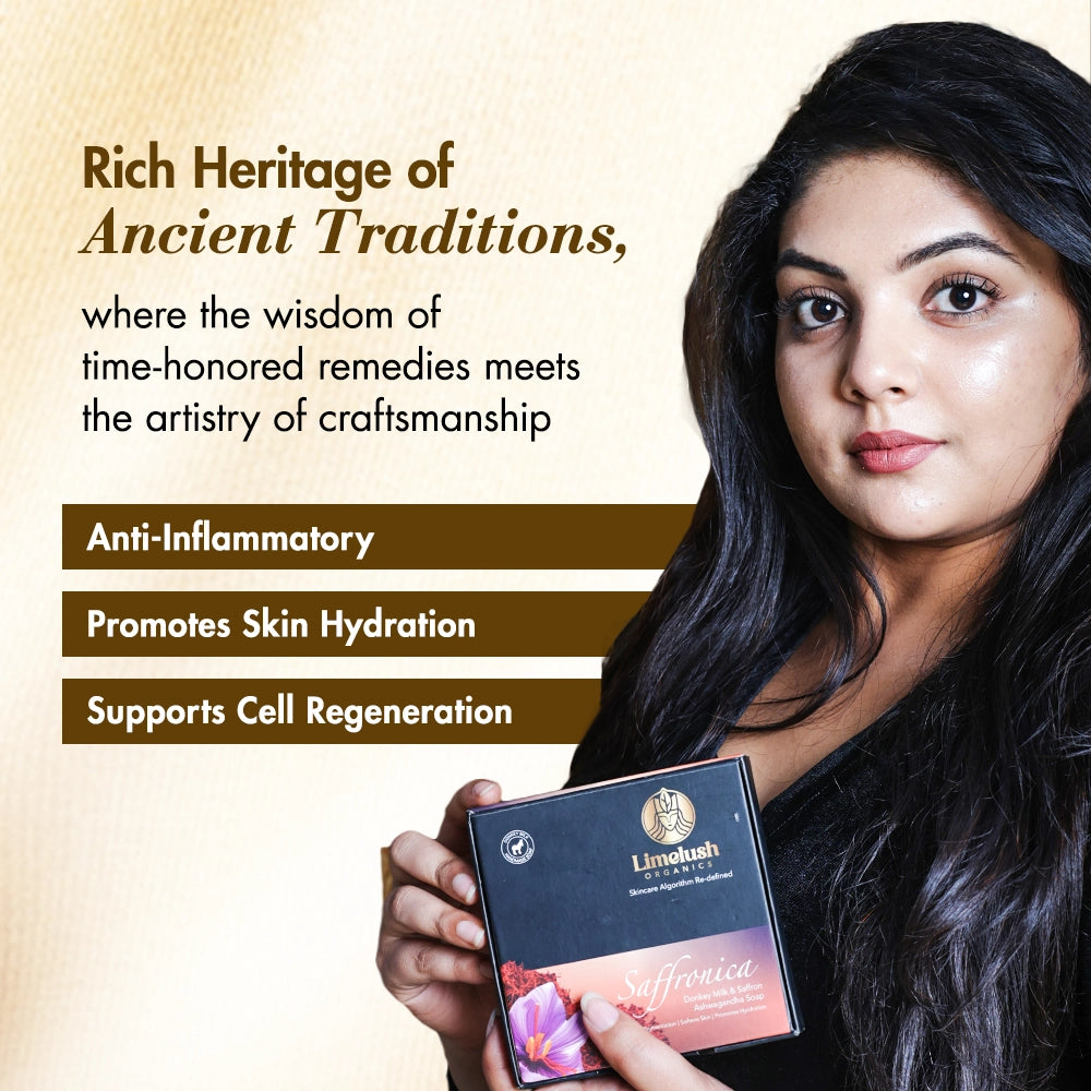 Saffronica | Donkey Milk Anti-Aging Organic Soap for Face & Body | 100g